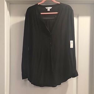 Women's black long sleeve tunic